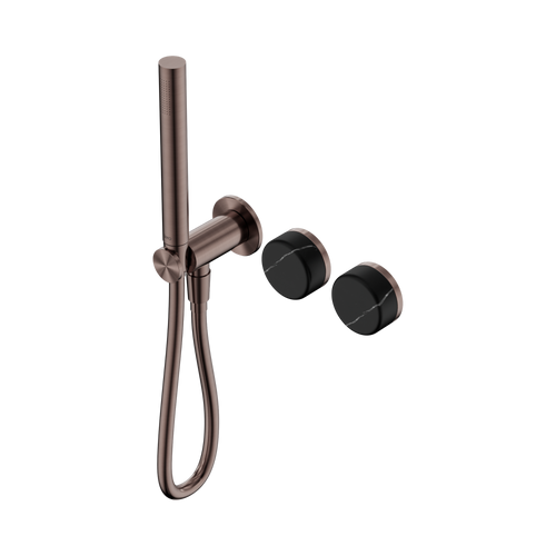 Serenity Progressive Shower System with Marquina Black Handle and Slim Shower Brushed Bronze [309384]