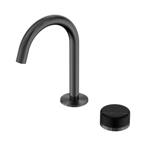 Serenity Progressive Basin Mixer Arc Spout with Marquina Black Handle Gunmetal [309309]