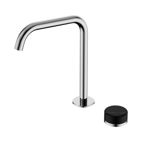Serenity Progressive Bath or Kitchen Mixer Edge Spout with Marquina Black Handle Chrome [309290]