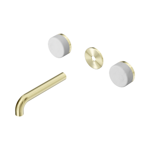 Serenity Wall Basin Set 160mm Spout with Carrara Handle Trim Kit Only Brushed Gold [311203]