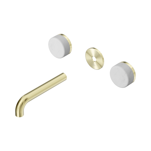 Serenity Wall Basin Set 160mm Spout with Carrara Handle Trim Kit Only Brushed Gold [311203]