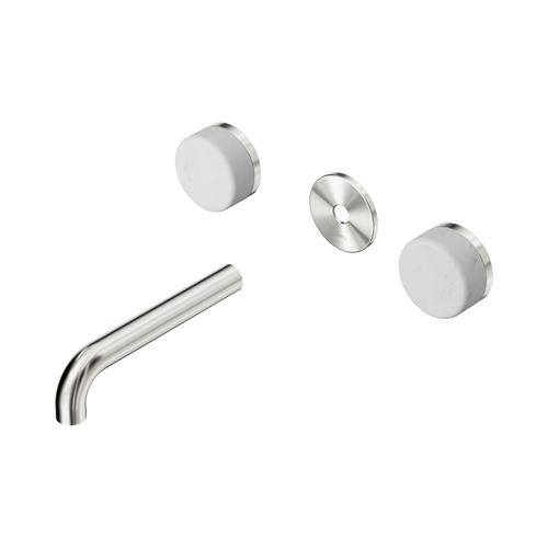 Serenity Wall Basin Set 160mm Spout with Carrara Handle Trim Kit Only Brushed Nickel [311344]