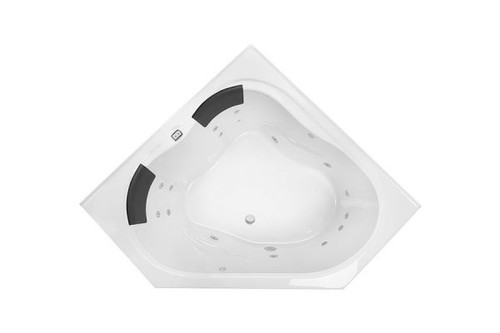 Positano Contour Corner 16-Jet Spa Bath 1500mm White [122327]