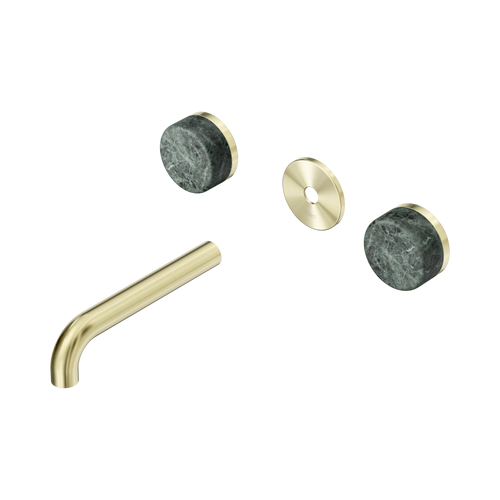 Serenity Wall Basin Set 160mm Spout with Verde Alpi Handle Trim Kit Only Brushed Gold [311261]