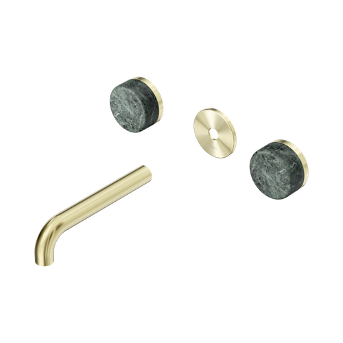 Serenity Wall Basin Set 160mm Spout with Verde Alpi Handle Trim Kit Only Brushed Gold [311261]