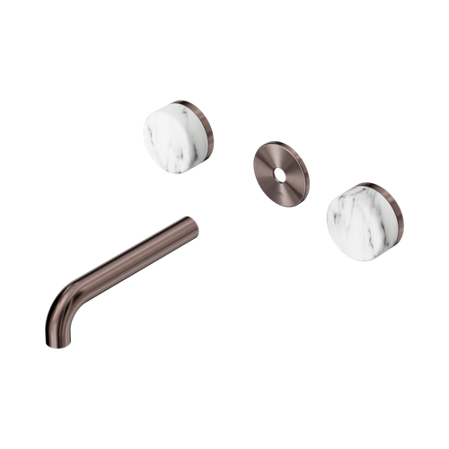 Serenity Wall Basin Set 160mm Spout with Arabescato Corchia Handle Trim Kit Only Brushed Bronze [311106]