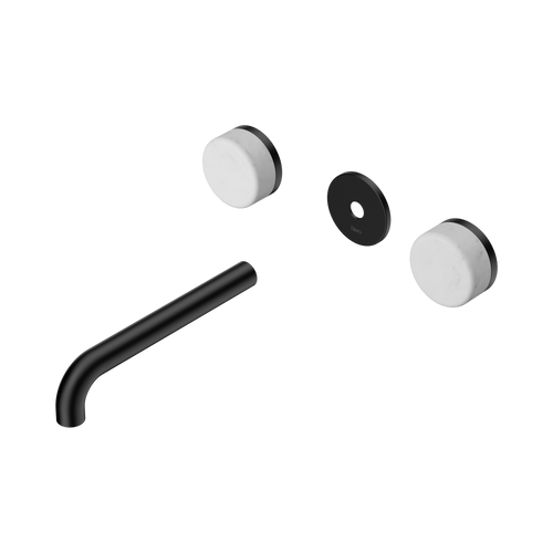 Serenity Wall Basin Set 185mm Spout with Carrara Handle Trim Kit Only Matte Black [311188]