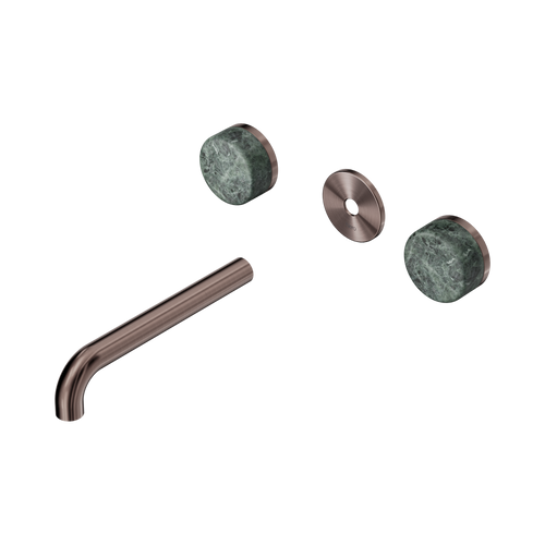 Serenity Wall Basin Set 185mm Spout with Verde Alpi Handle Trim Kit Only Brushed Bronze [311136]