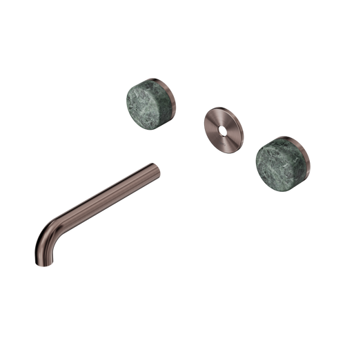 Serenity Wall Basin Set 185mm Spout with Verde Alpi Handle Trim Kit Only Brushed Bronze [311136]
