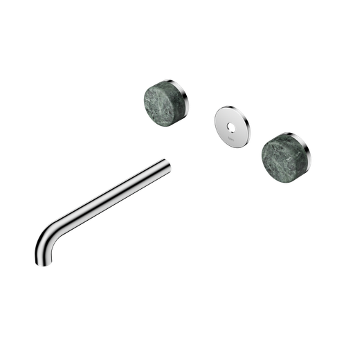 Serenity Wall Basin Set 220mm Spout with Verde Alpi Handle Trim Kit Only Chrome [311341]
