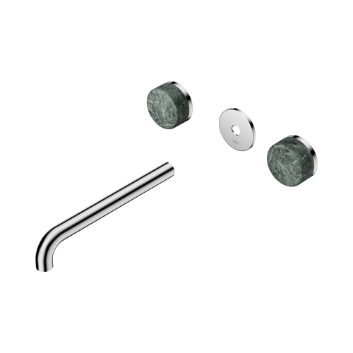 Serenity Wall Basin Set 220mm Spout with Verde Alpi Handle Trim Kit Only Chrome [311341]