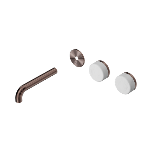Serenity Wall Basin Set 160mm Offset spout with Carrara Handle Trim Kit Only Brushed Bronze [311124]