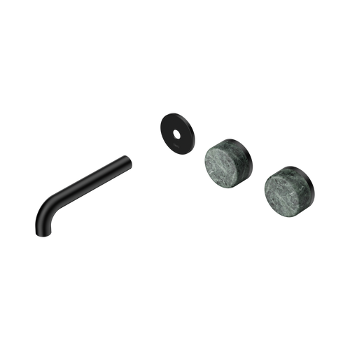 Serenity Wall Basin Set 160mm Offset spout with Verde Alpi Handle Trim Kit Only Matte Black [311116]