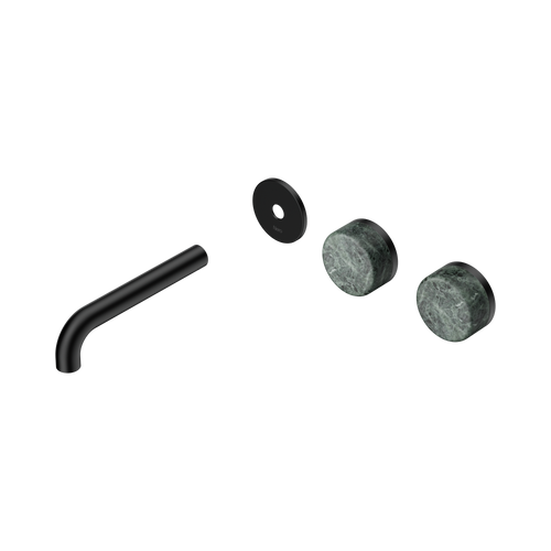 Serenity Wall Basin Set 160mm Offset spout with Verde Alpi Handle Trim Kit Only Matte Black [311116]