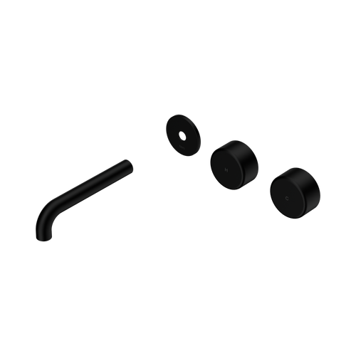 Serenity Wall Basin Set 160mm Offset spout with Metal Handle Trim Kit Only Matte Black [311143]