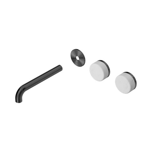 Serenity Wall Basin Set 185mm Offset spout with Carrara Handle Trim Kit Only Gunmetal [311159]