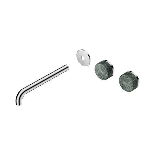 Serenity Wall Basin Set 220mm Offset spout with Verde Alpi Handle Trim Kit Only Chrome [311142]