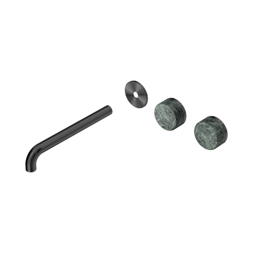 Serenity Wall Basin Set 220mm Offset spout with Verde Alpi Handle Trim Kit Only Gunmetal [311121]