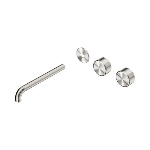 Serenity Wall Basin Set 220mm Offset spout with Metal Handle Trim Kit Only Brushed Nickel [311096]