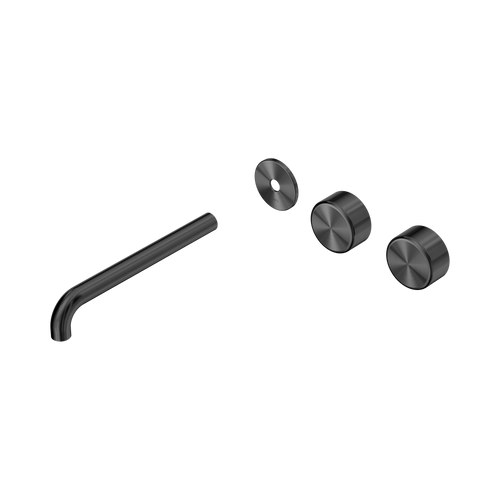 Serenity Wall Basin Set 220mm Offset spout with Metal Handle Trim Kit Only Gunmetal [311150]