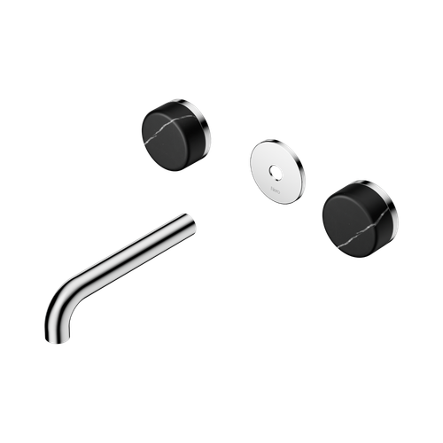 Serenity Wall Basin Set 160mm Spout with Marquina Black Handle Trim Kit Only Chrome [311105]
