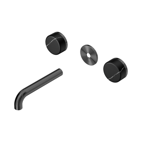 Serenity Wall Basin Set 160mm Spout with Marquina Black Handle Trim Kit Only Gunmetal [311175]