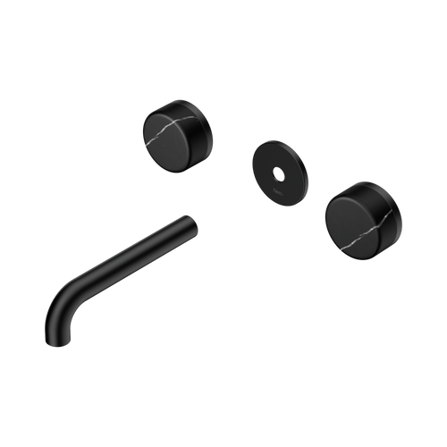 Serenity Wall Basin Set 160mm Spout with Marquina Black Handle Trim Kit Only Matte Black [311310]