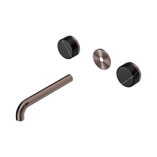 Serenity Wall Basin Set 185mm Spout with Marquina Black Handle Trim Kit Only Brushed Bronze [311185]