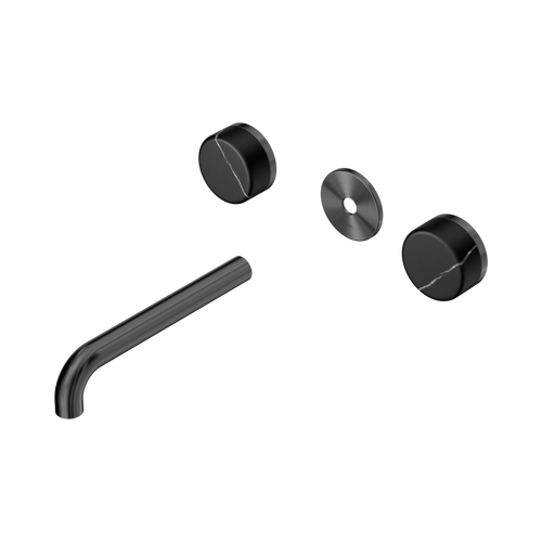 Serenity Wall Basin Set 185mm Spout with Marquina Black Handle Trim Kit Only Gunmetal [311271]