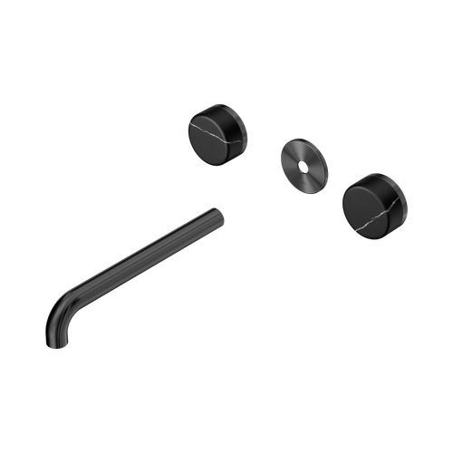 Serenity Wall Basin Set 220mm Spout with Marquina Black Handle Trim Kit Only Gunmetal [311216]