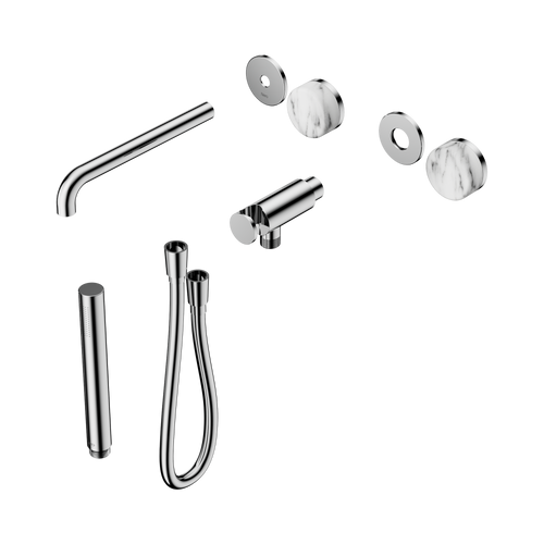 Serenity Progressive Shower System with Spout with Arabescato Corchia Handle and Slim Shower Trim Kit Only Chrome [311229]