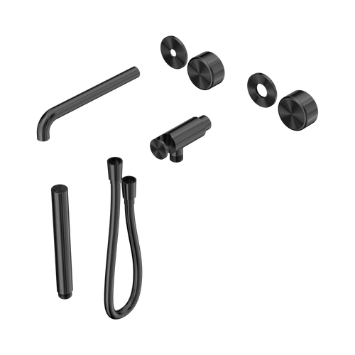 Serenity Progressive Shower System with Spout with Metal Handle and Slim Shower Trim Kit Only Gunmetal [311197]