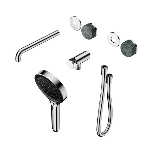 Serenity Progressive Shower System with Spout with Verde Alpi Handle and Serenity Hand Shower Trim Kit Only Chrome [311165]