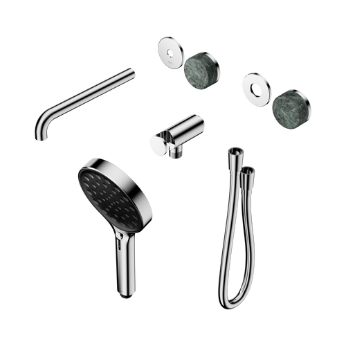 Serenity Progressive Shower System with Spout with Verde Alpi Handle and Serenity Hand Shower Trim Kit Only Chrome [311165]