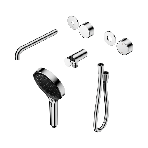 Serenity Progressive Shower System with Spout with Metal Handle and Serenity Hand Shower Trim Kit Only Chrome [311279]