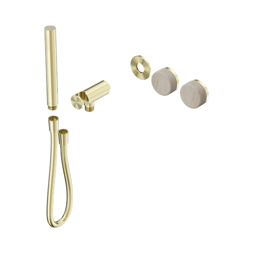 Serenity Progressive Shower System with Rome Travertine Handle and Slim Shower Trim Kit Only Brushed Gold [311210]