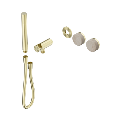 Serenity Progressive Shower System with Rome Travertine Handle and Slim Shower Trim Kit Only Brushed Gold [311210]