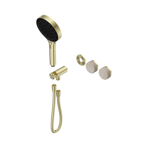 Serenity Progressive Shower System with Rome Travertine Handle and Serenity Hand Shower Trim Kit Only Brushed Gold [311244]