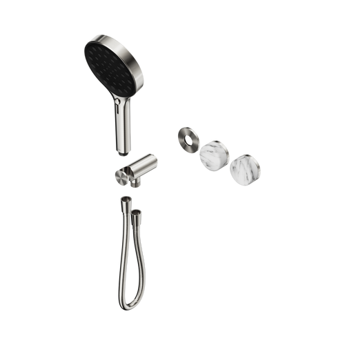 Serenity Progressive Shower System with Arabescato Corchia Handle and Serenity Hand Shower Trim Kit Only Brushed Nickel [311140]