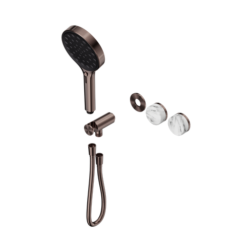 Serenity Progressive Shower System with Arabescato Corchia Handle and Serenity Hand Shower Trim Kit Only Brushed Bronze [311296]
