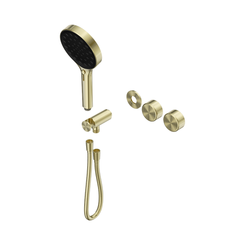 Serenity Progressive Shower System with Metal Handle and Serenity Hand Shower Trim Kit Only Brushed Gold [311209]