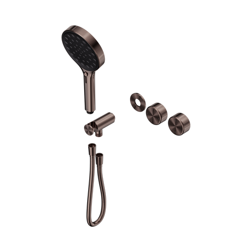 Serenity Progressive Shower System with Metal Handle and Serenity Hand Shower Trim Kit Only Brushed Bronze [311161]