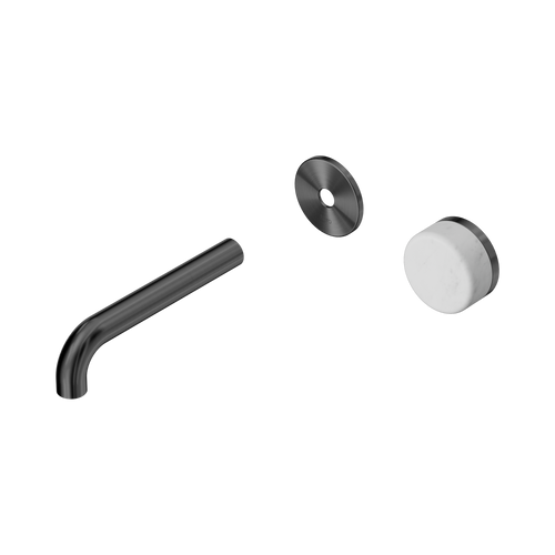 Serenity Progressive Wall Basin Mixer 160mm Spout with Carrara Handle Trim Kit Only Gunmetal [311077]