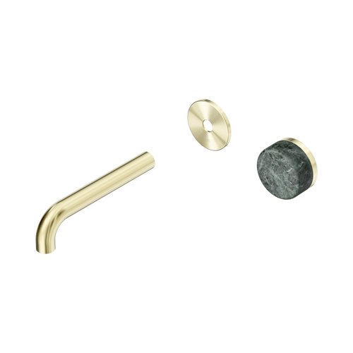 Serenity Progressive Wall Basin Mixer 160mm Spout with Verde Alpi Handle Trim Kit Only Brushed Gold [311249]