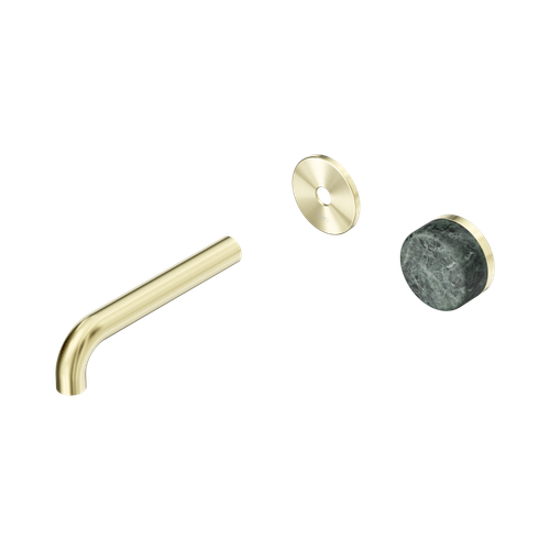 Serenity Progressive Wall Basin Mixer 160mm Spout with Verde Alpi Handle Trim Kit Only Brushed Gold [311249]
