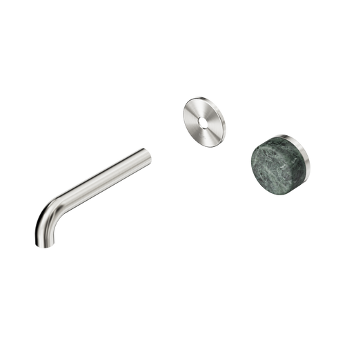 Serenity Progressive Wall Basin Mixer 160mm Spout with Verde Alpi Handle Trim Kit Only Brushed Nickel [311128]