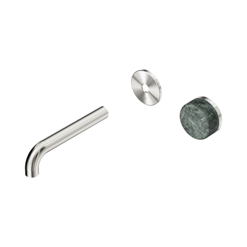 Serenity Progressive Wall Basin Mixer 160mm Spout with Verde Alpi Handle Trim Kit Only Brushed Nickel [311128]