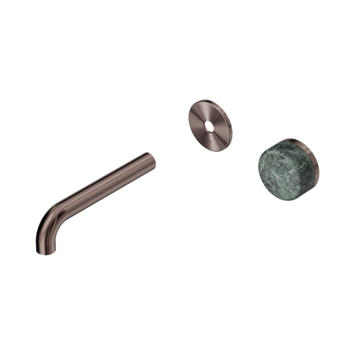 Serenity Progressive Wall Basin Mixer 160mm Spout with Verde Alpi Handle Trim Kit Only Brushed Bronze [311297]