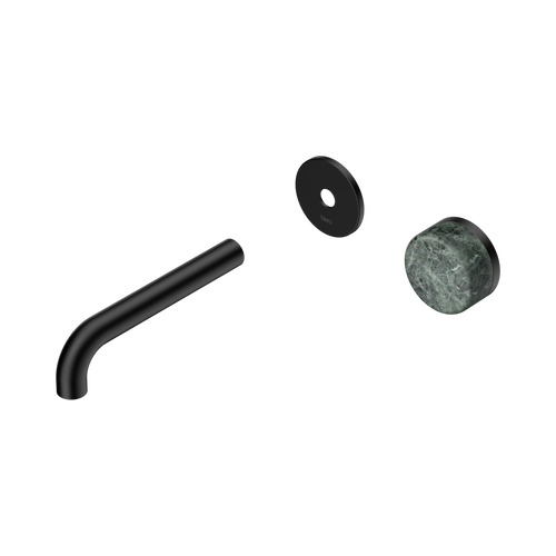 Serenity Progressive Wall Basin Mixer 160mm Spout with Verde Alpi Handle Trim Kit Only Matte Black [311156]