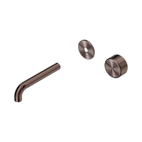 Serenity Progressive Wall Basin Mixer 160mm Spout with Metal Handle Trim Kit Only Brushed Bronze [311291]